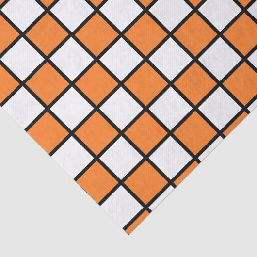 Karierte umrissene Orange und Schwarzes Seidenpapier (Ausschnitt)