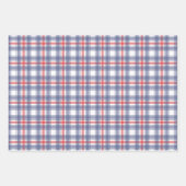 Karierte Umschlagpapier für Rot, Weiß und Blau Geschenkpapier Set (Vorderseite 3)