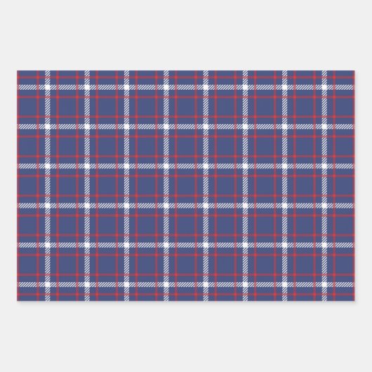 Karierte Umschlagpapier für Rot, Weiß und Blau Geschenkpapier Set (Vorderseite 2)