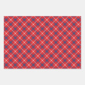 Karierte Umschlagpapier für Rot, Weiß und Blau Geschenkpapier Set (Vorderseite)
