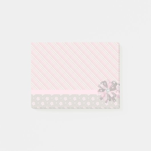 Karierte und Blume Post-it Klebezettel (Vorderseite)