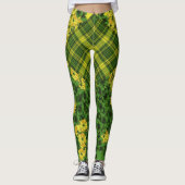 Karierte und florale Patchwork Leggings (Vorderseite)