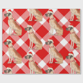Karierte und großartige Dane Hunde lieben Weihnach Geschenkpapier (Flach)