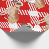 Karierte und großartige Dane Hunde lieben Weihnach Geschenkpapier (Ecke)