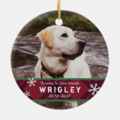 Karierte und Schneeflocken Gedenkstätte Keramik Ornament (Hinten)