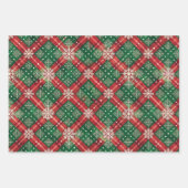 Karierte und Schneeflocken Geschenkpapier Set (Vorderseite 2)