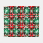 Karierte und Schneeflocken Weihnachtsmuster 1 Fleecedecke (Vorderseite (Horizontal))