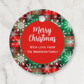 Karierte und Schneeflocken Weihnachtsmuster 1 Geschenkanhänger (Vorderseite)