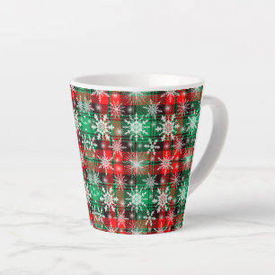 Karierte und Schneeflocken Weihnachtsmuster 1 Milchtasse