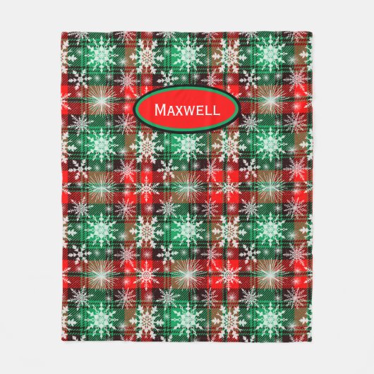 Karierte und Schneeflocken Weihnachtsmuster 1 mit  Fleecedecke (Vorderseite)