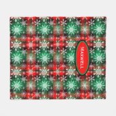 Karierte und Schneeflocken Weihnachtsmuster 1 mit Fleecedecke (Vorderseite (Horizontal))