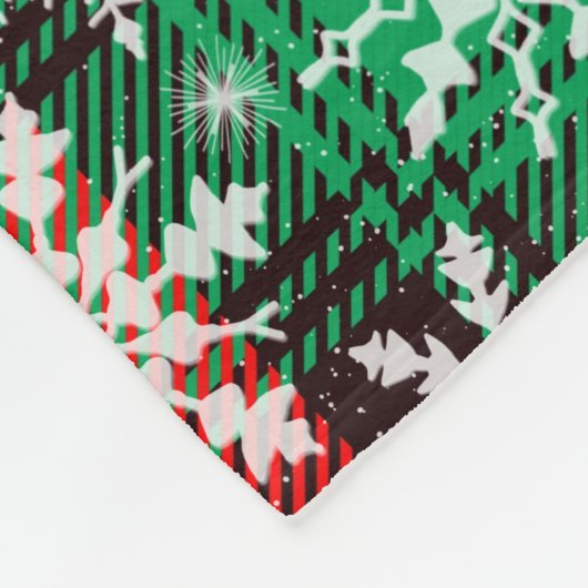 Karierte und Schneeflocken Weihnachtsmuster 1 mit  Fleecedecke (Ecke)