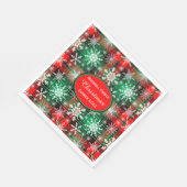 Karierte und Schneeflocken Weihnachtsmuster 1 mit Serviette (Ecke)