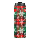 Karierte und Schneeflocken Weihnachtsmuster 1 mit  Thermosbecher (Vorderseite)