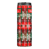Karierte und Schneeflocken Weihnachtsmuster 1 mit  Thermosbecher (Rückseite)