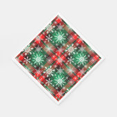 Karierte und Schneeflocken Weihnachtsmuster 1 Serviette (Ecke)