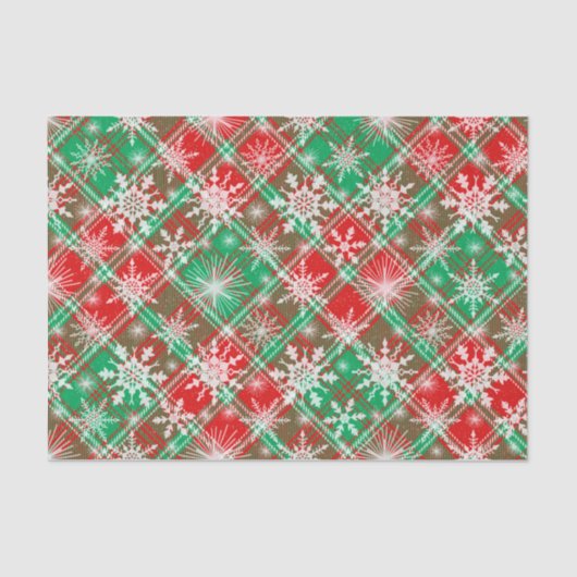 Karierte und Schneeflocken Weihnachtsmuster 2 Seidenpapier (Vorderseite)