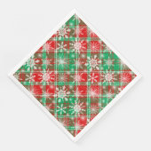 Karierte und Schneeflocken Weihnachtsmuster 2 Serviette (Ecke)
