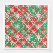 Karierte und Schneeflocken Weihnachtsmuster 2 Serviette (Vorderseite)