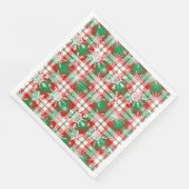 Karierte und Schneeflocken Weihnachtsmuster 3 Serviette (Ecke)