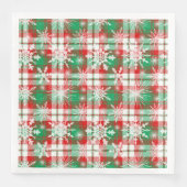 Karierte und Schneeflocken Weihnachtsmuster 3 Serviette (Vorderseite)