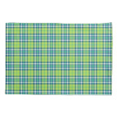 Karierte und türkisfarbene Kalkgrün Kissenbezug (Rückseite)