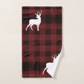 Karierte und weiße Liebe zu Weihnachten Badhandtuch Set (Handtuch)