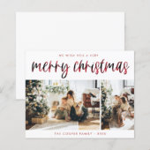 Karierte Urlaubskarte | Moderne Weihnachten (Vorne/Hinten)