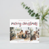 Karierte Urlaubskarte | Moderne Weihnachten (Stehend Vorderseite)