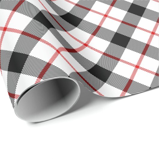 Karierte Urlaubsreisen in Rot und Schwarz Geschenkpapier (Rolleneckpunkt)