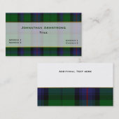 Karierte Visitenkarte für den Armstrong Clan (Vorne/Hinten)