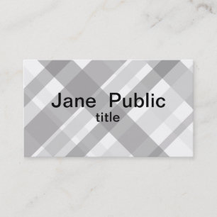karierte Visitenkarte, grau und weiß, doppelseitig Visitenkarte