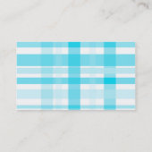 karierte Vorlage für Visitenkarten, blau und weiß, Visitenkarte (Rückseite)