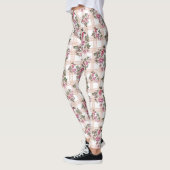 Karierte Wasserfarbe Rose Wasserfarbe Leggings Fra (Links)