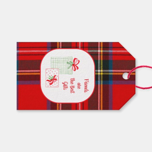 KARIERTE Wasserfarbenfreunde sind das beste Gesche Geschenkanhänger (Vorderseite (Horizontal))