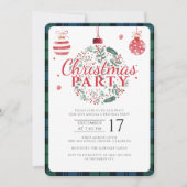 Karierte Weihnachten Einladung (Vorderseite)