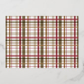 Karierte Weihnachten Folien Feiertagskarte (Rückseite)