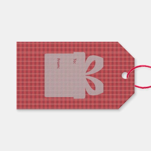 Karierte Weihnachten Geschenkanhänger (Vorderseite (Horizontal))