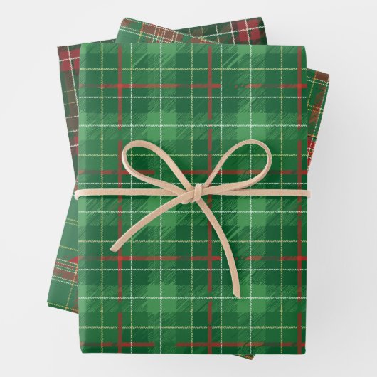 Karierte Weihnachten Geschenkpapier Set (Beispiel)