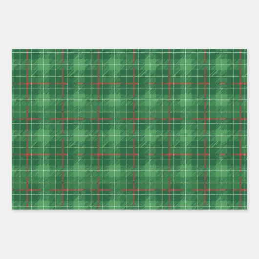 Karierte Weihnachten Geschenkpapier Set (Vorderseite)