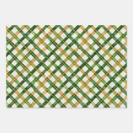 Karierte Weihnachten Geschenkpapier Set (Vorderseite 2)