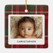 Karierte Weihnachten Großeltern Foto Weihnachten Keramikornament (Rückseite)