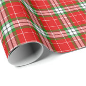 Karierte Weihnachten in Rot-Grün Geschenkpapier (Rolleneckpunkt)