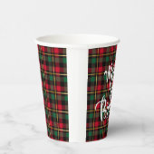 Karierte Weihnachten in Rot, Grün, Schwarz und Gol Pappbecher (Rechts)