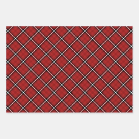 Karierte Weihnachten in Rot, Schwarz und Weiß Geschenkpapier Set (Vorderseite 2)
