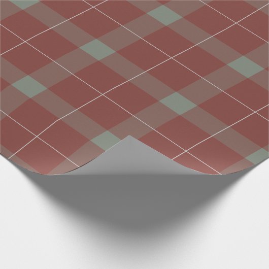 Karierte Weihnachten in Rot und Grün Geschenkpapier (Ecke)