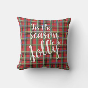 Karierte Weihnachten in Rot und Grün Tartan Kissen