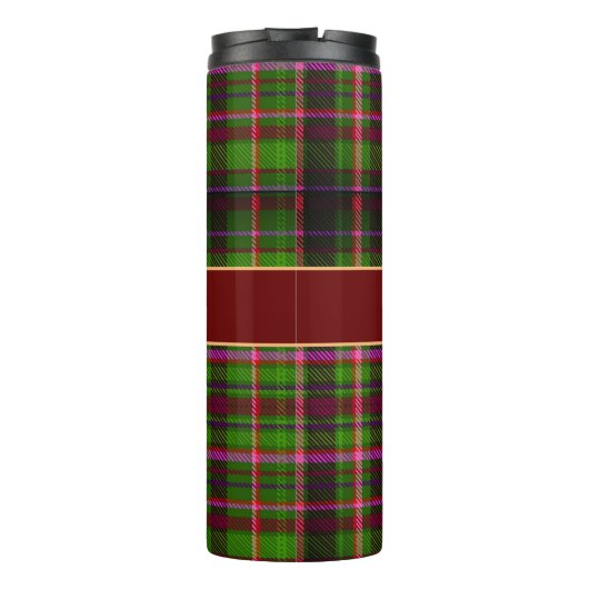 Karierte Weihnachten in Rot und Grün Thermosbecher (Rückseite)