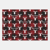 Karierte Weihnachten in Rot und Schwarz Buffalo Geschenkpapier Set (Vorderseite)