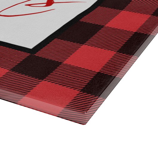 Karierte Weihnachten in Rot und Schwarz Buffalo Schneidebrett (Ecke)